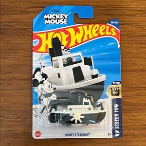 Hot Wheels Disney Steamboat Willy Toy Boat car Screen Time Mickey Mouse new